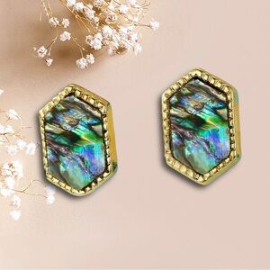 Gold and Iridescent Earrings